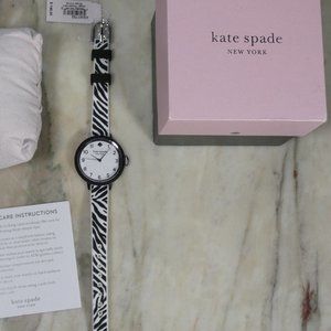 Kate Spade New York Park Row Stainless Steel and Silicone Quartz Watch Zebra
